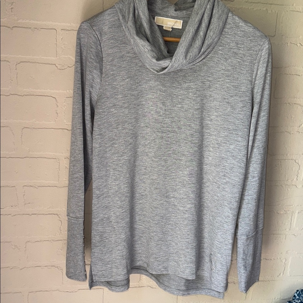Michael Kors Light Gray Cowl Neck knit jersey NEW